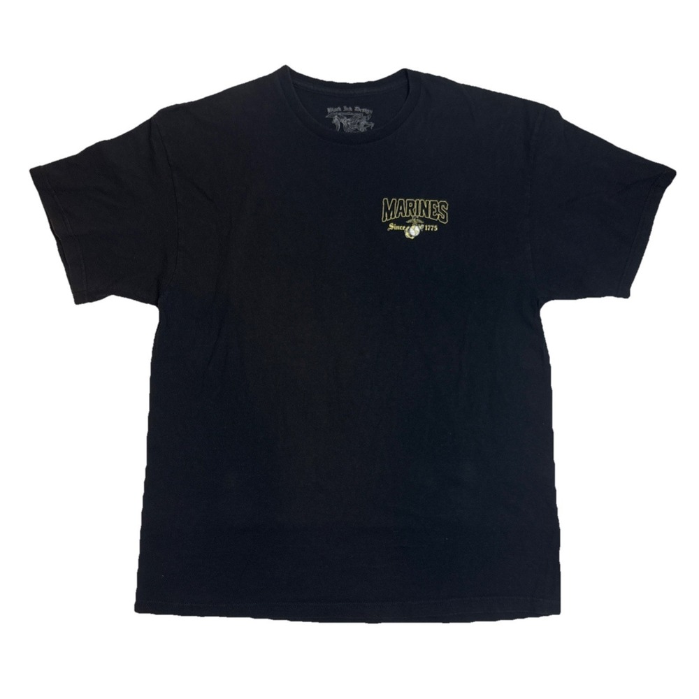 Black Ink Design USMC Semper Fidelis For Honor Tee Graphic Print Mens Size XL